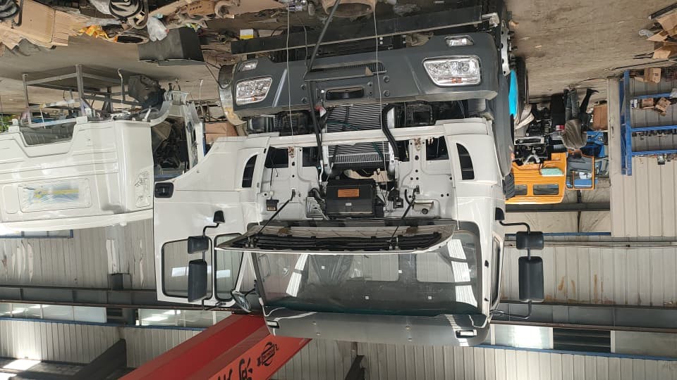 Truck cab assembly line at our factory